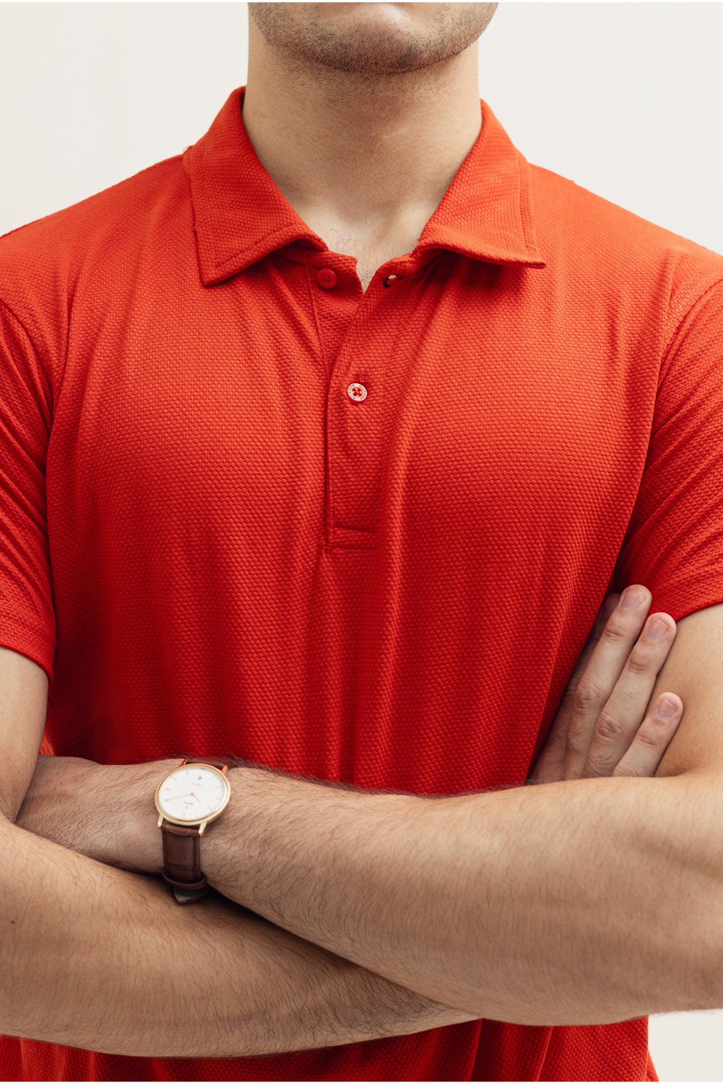 Crimson Red Popcorn Polo