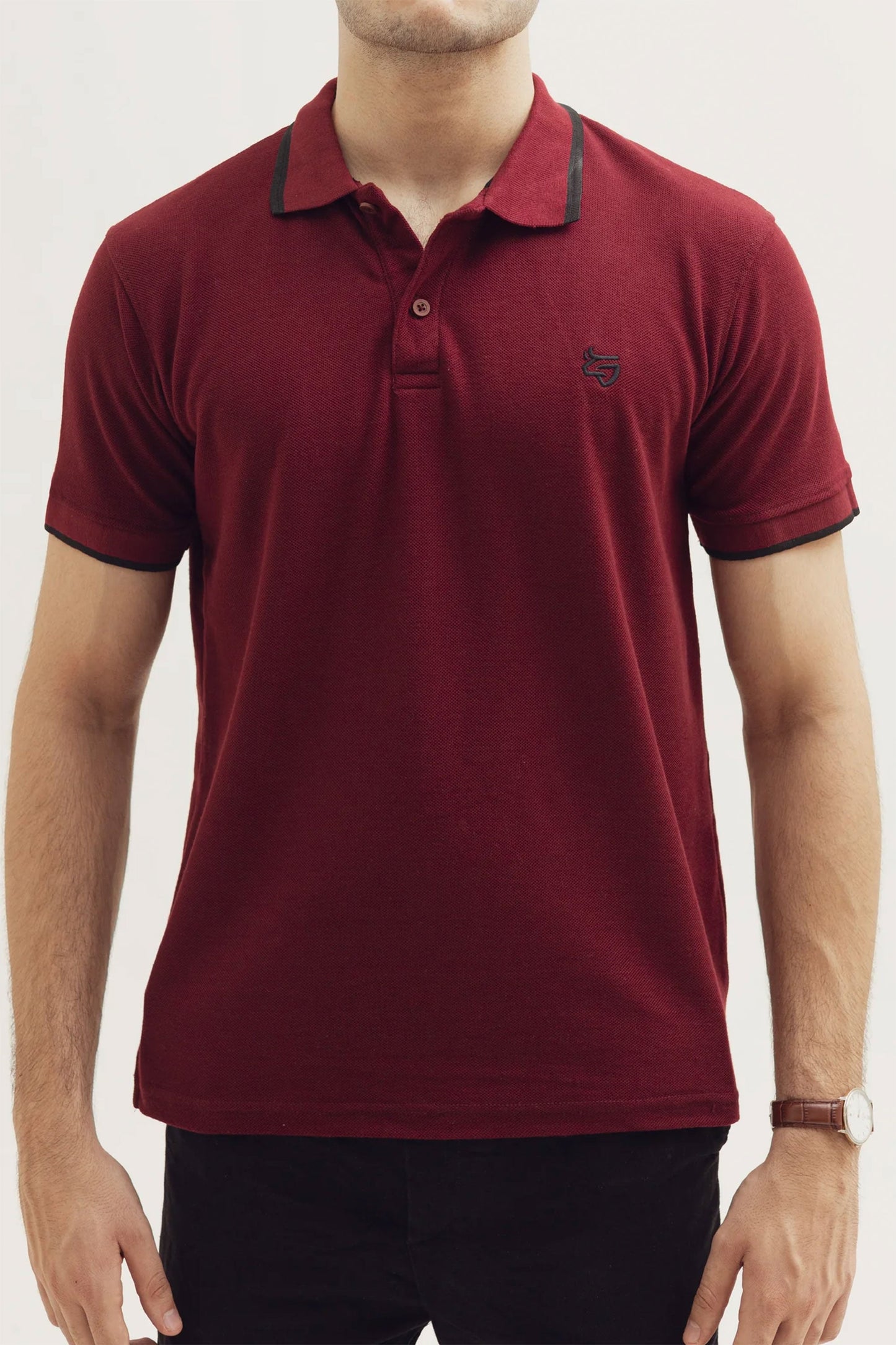 Deep Burgundy Tipping Polo