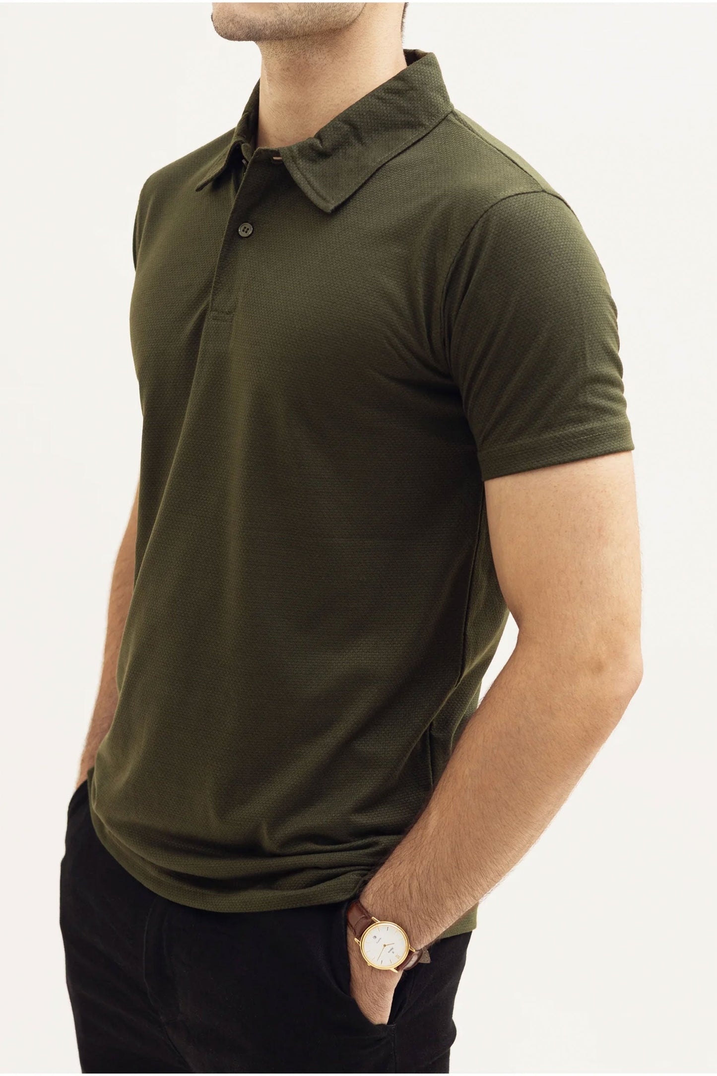 Forest Wood Green Popcorn Polo