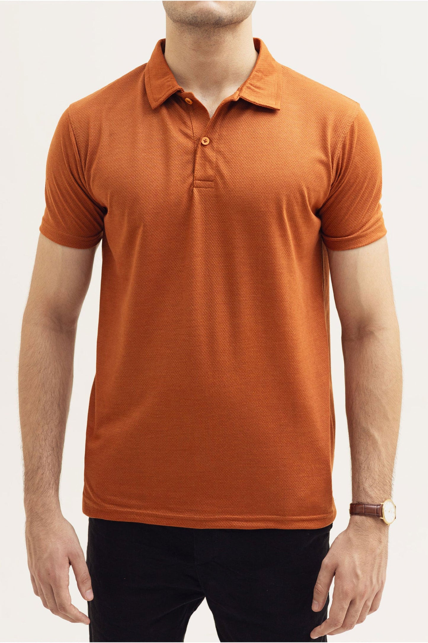 Burnt Orange Popcorn Polo