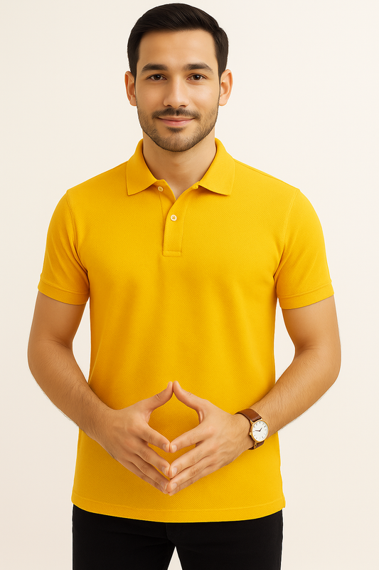 Classic Yellow Popcorn Polo