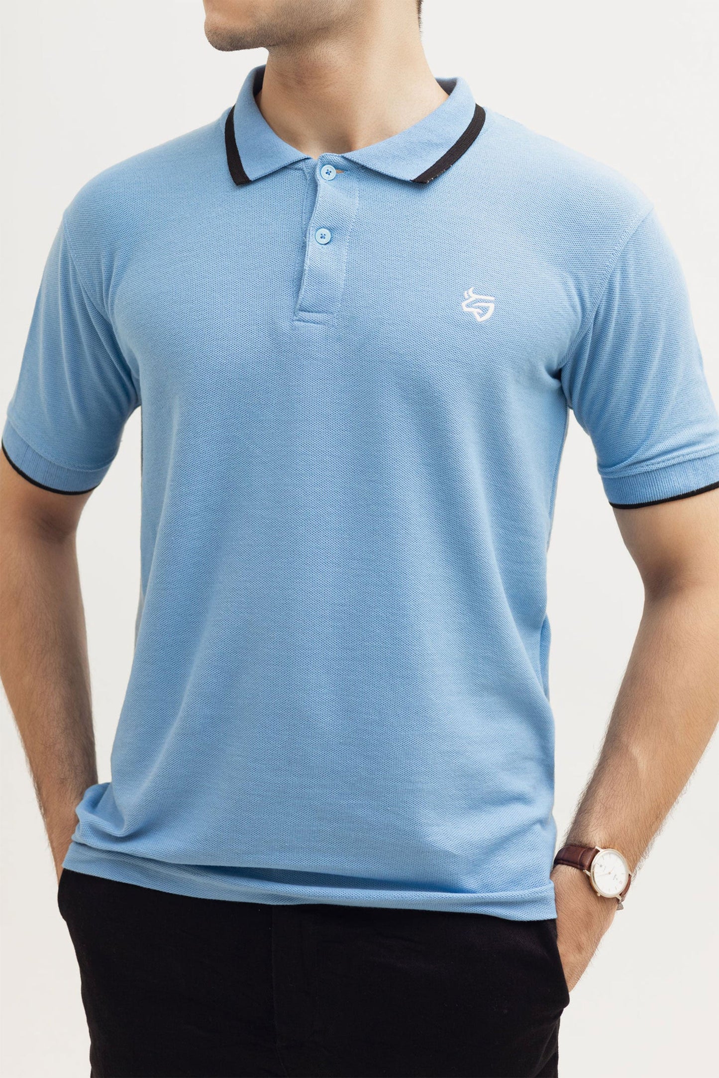 Classic Sky Blue Tipping Polo