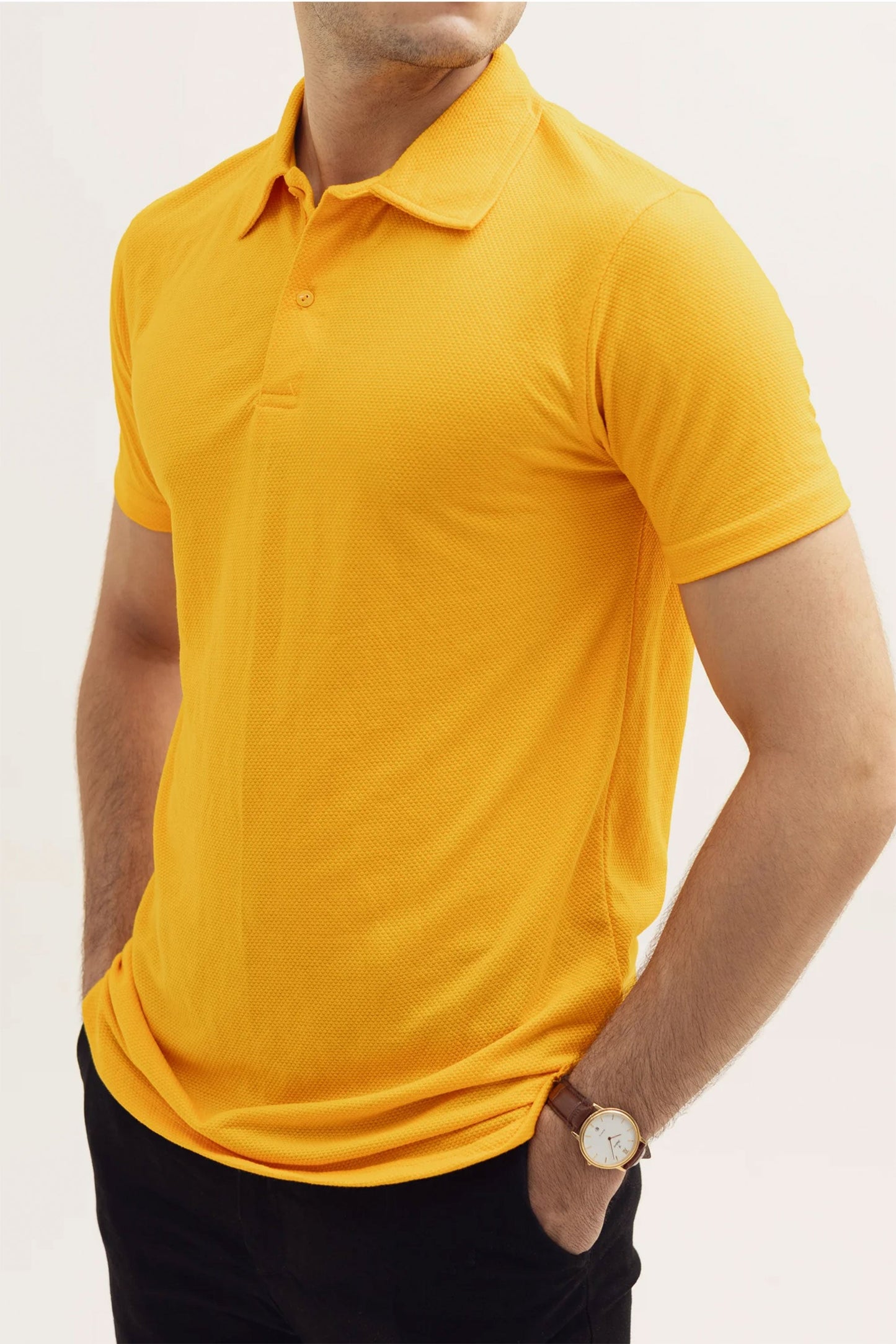 Classic Yellow Popcorn Polo