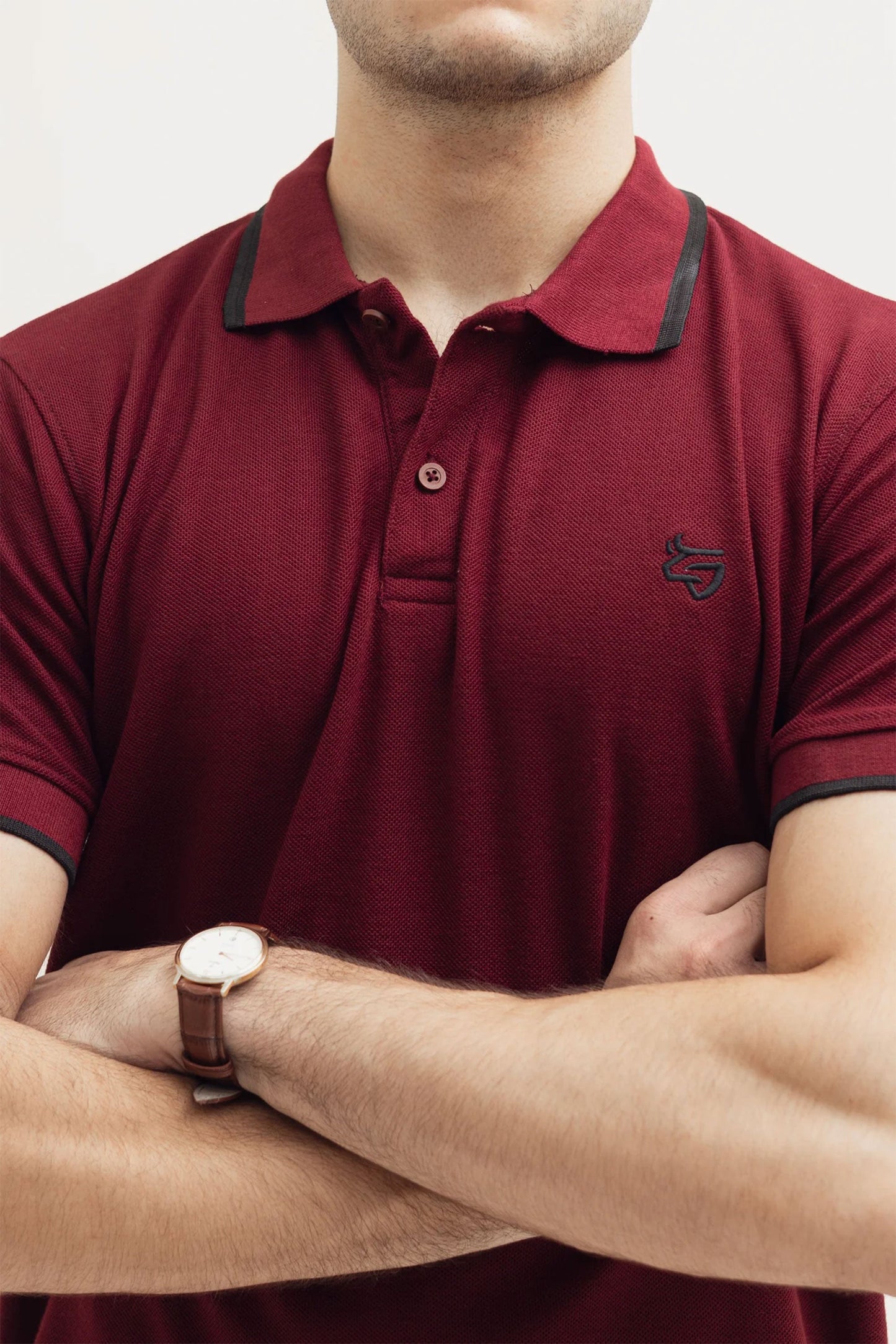 Deep Burgundy Tipping Polo