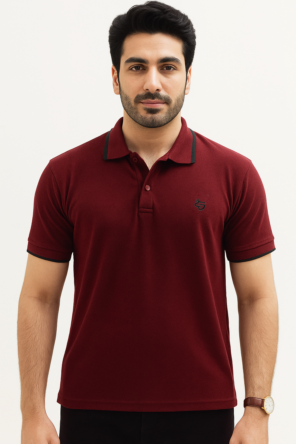 Deep Burgundy Tipping Polo