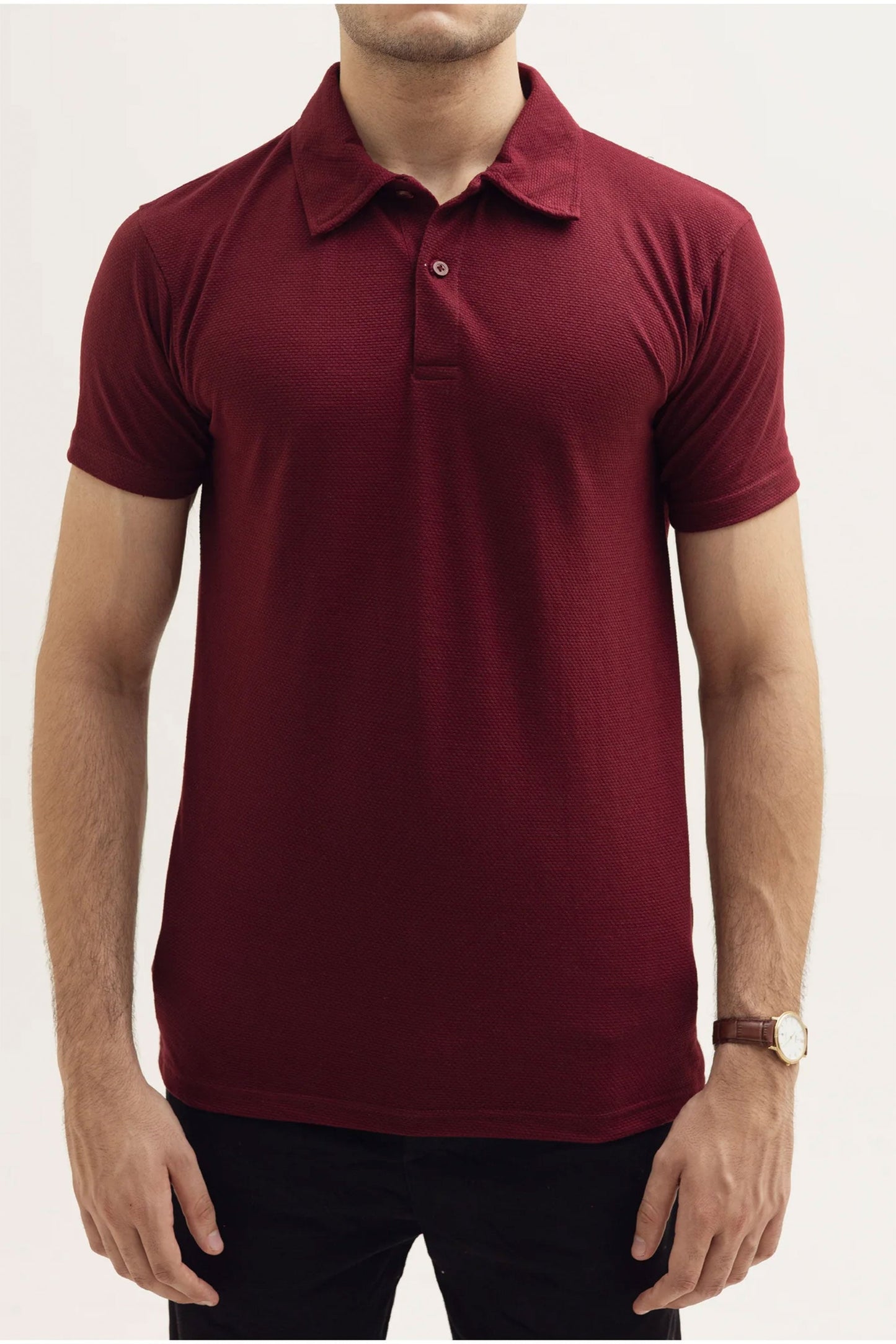 Maroon Flame Popcorn Polo