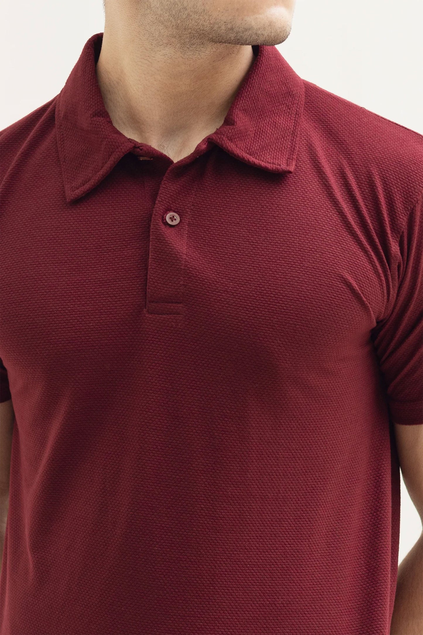 Maroon Flame Popcorn Polo