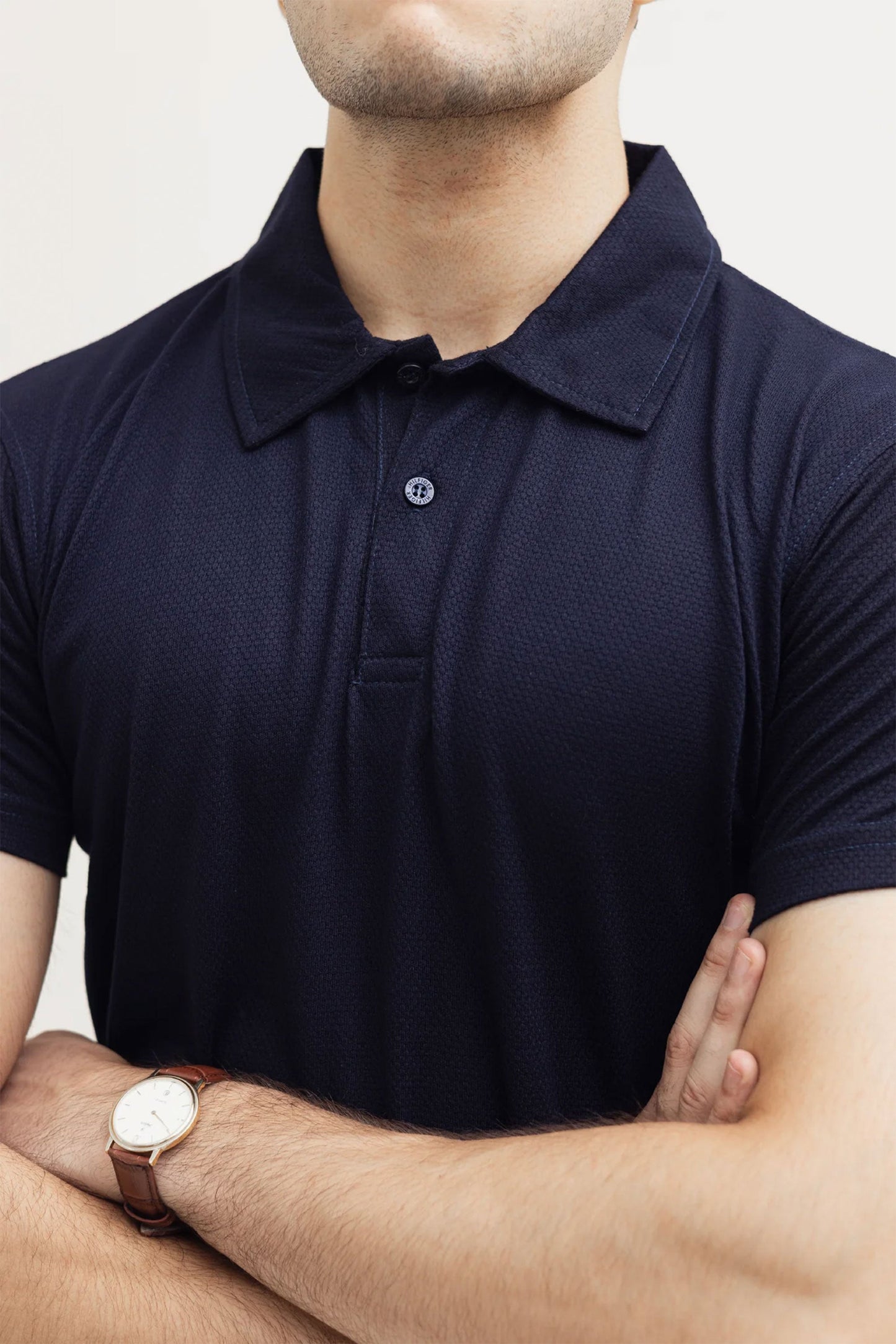 Midnight Navy Popcorn Polo