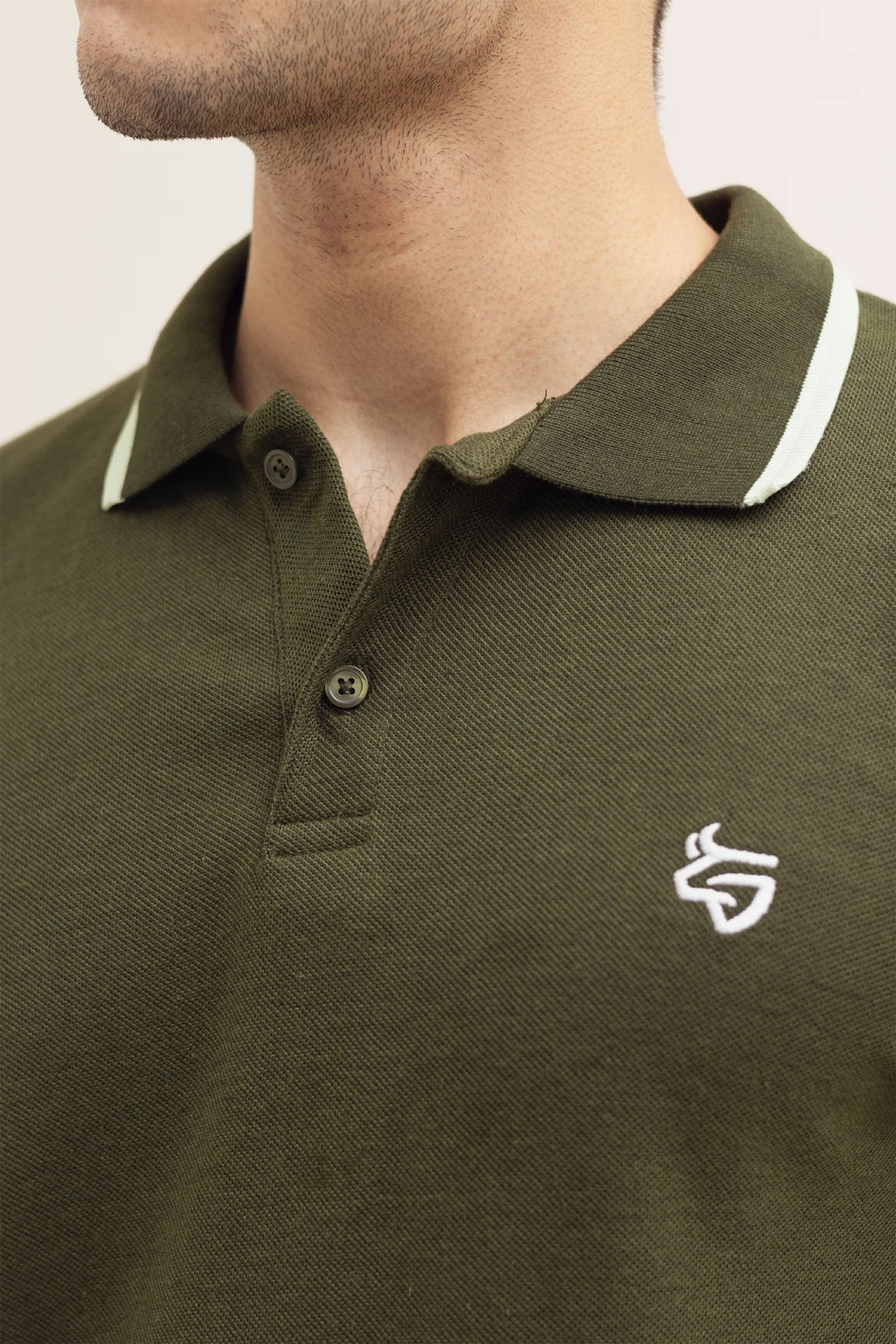 Olive Green Tipping Polo