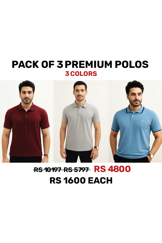 PACK OF 3 PREMIUM POLOS